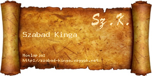 Szabad Kinga névjegykártya